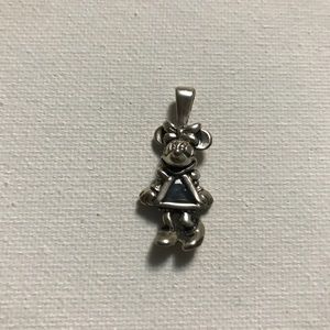Sterling silver Minnie charm - December birthstone